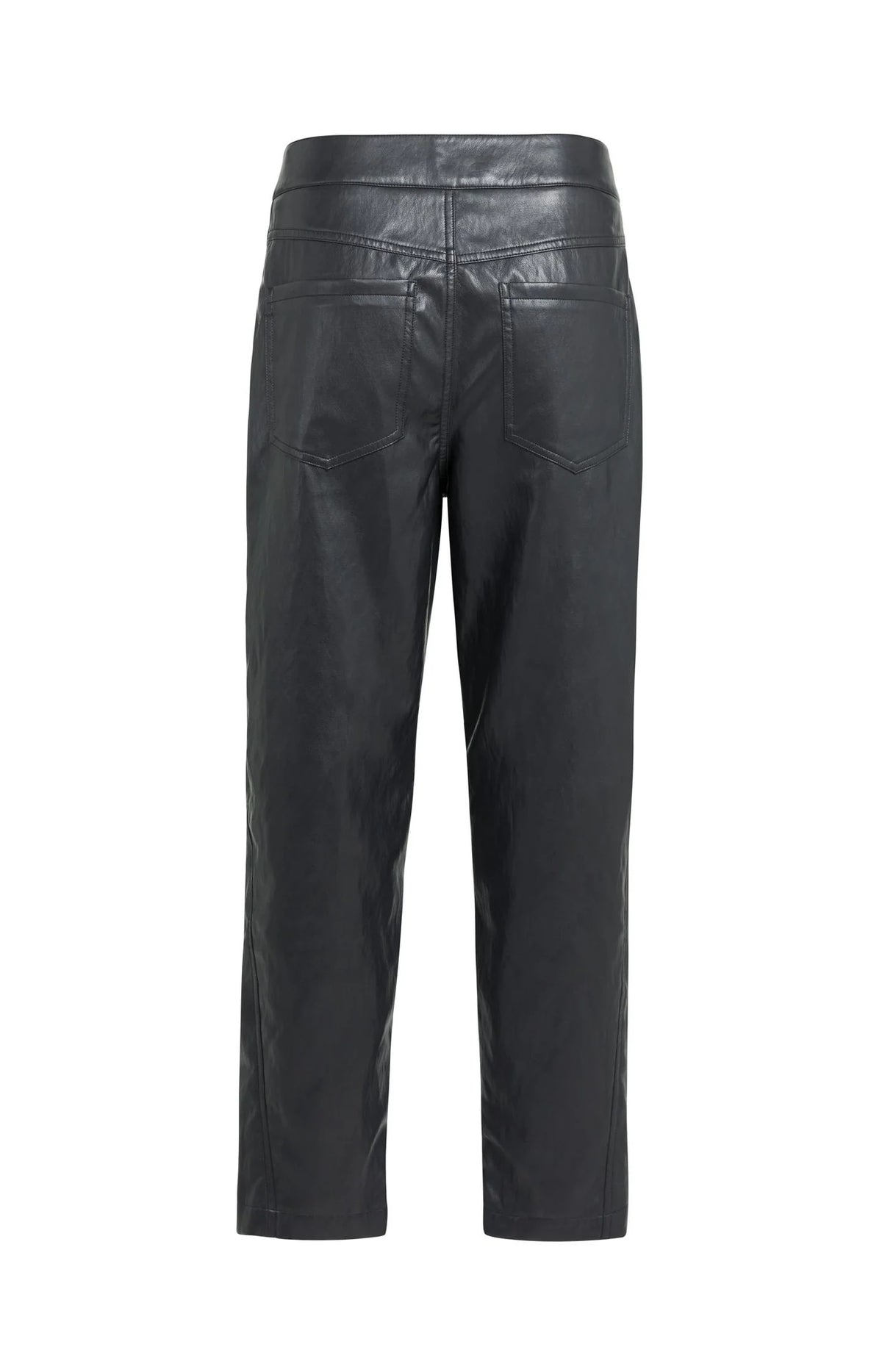 YAYA Pantalon en similicuir coupe carotte avec détails de coutures