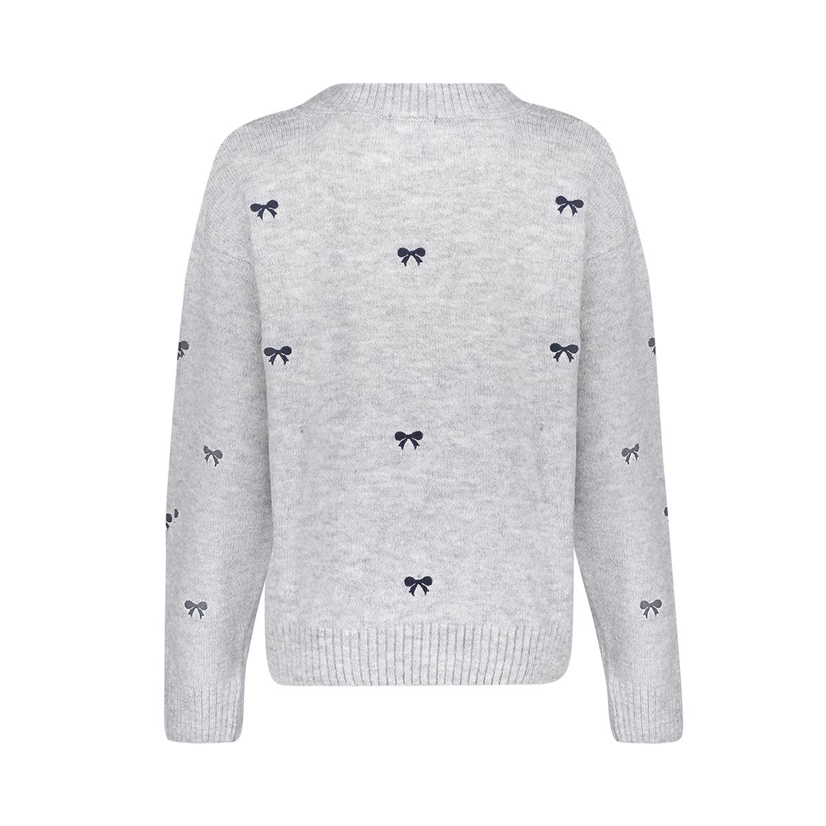 Geisha Pullover Bowtie Embroidery -  Gray Navy
