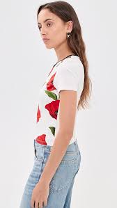 Alice + Olivia Onie Baby Ringer Tee Summer Poppy