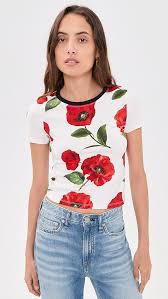 Alice + Olivia Onie Baby Ringer Tee Summer Poppy