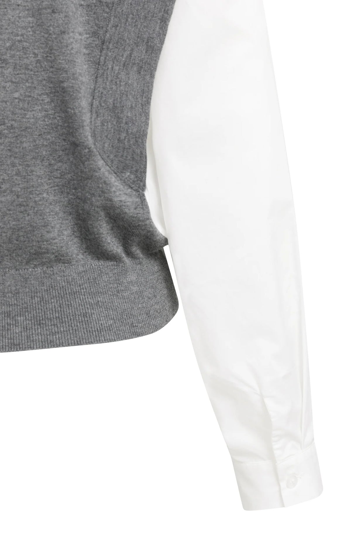 YAYA Pull en maille avec manches tissées