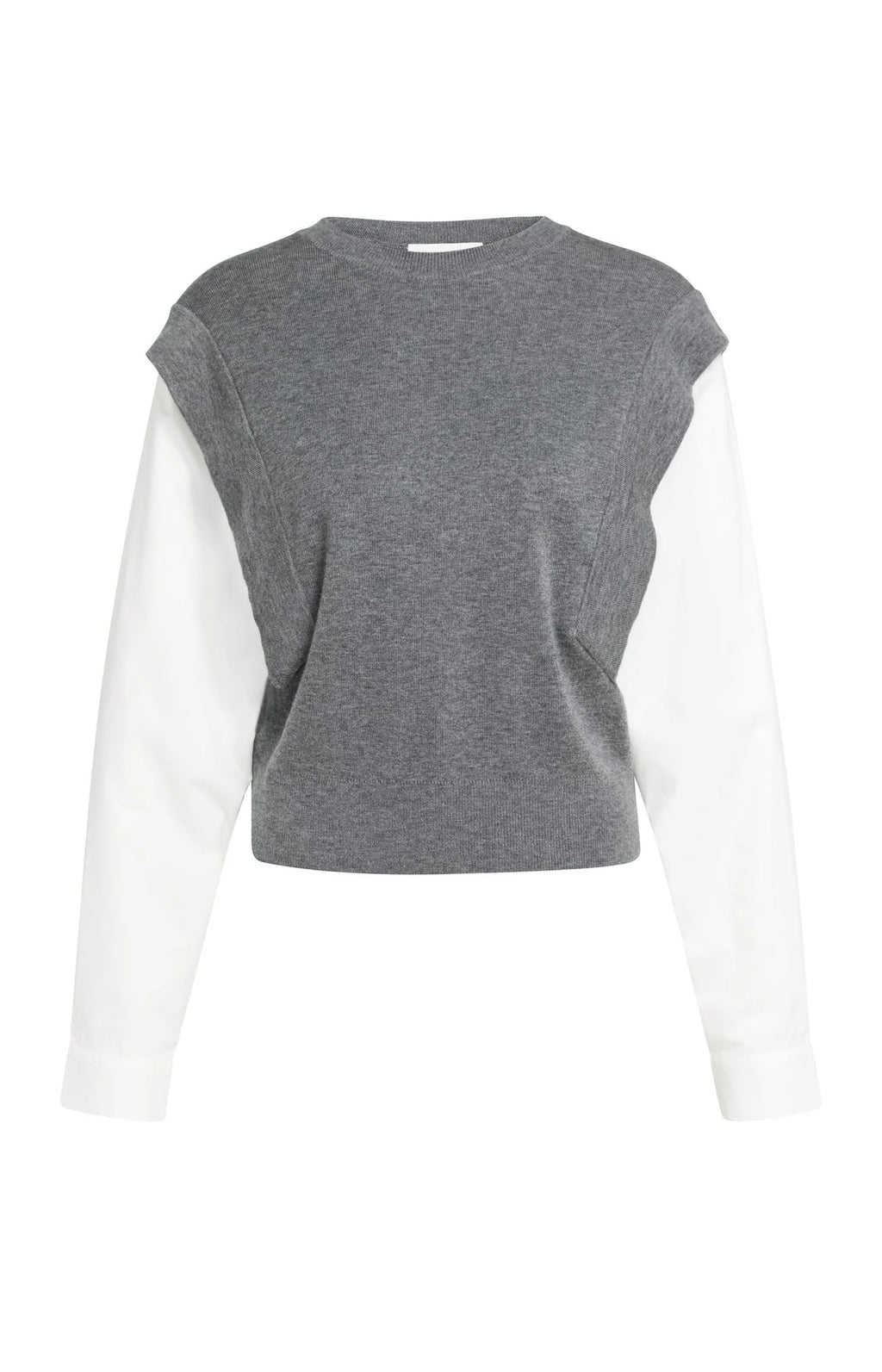 YAYA Pull en maille avec manches tissées