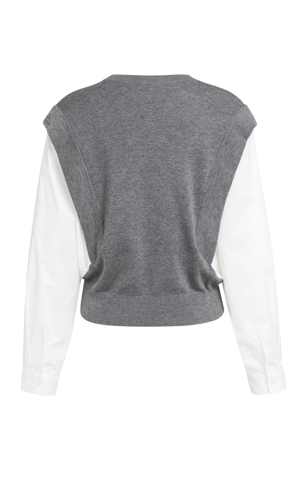 YAYA Pull en maille avec manches tissées