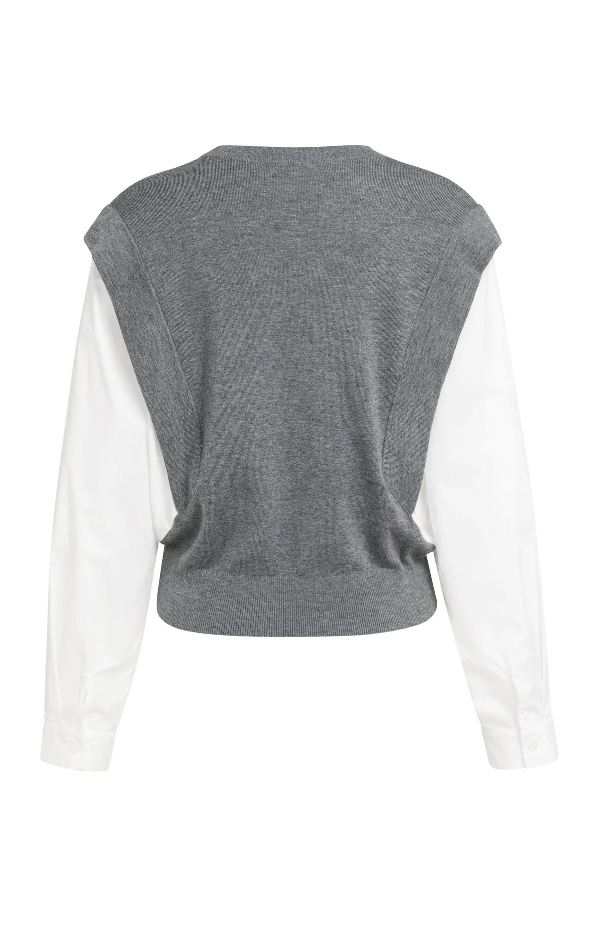 YAYA Pull en maille avec manches tissées