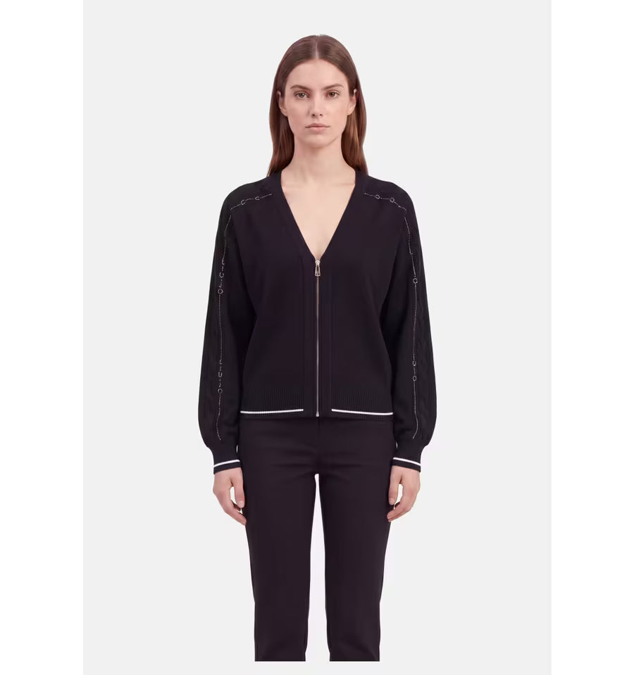 Cardigan zippé noir pour femme Liu Jo Sport - Nero Bianco