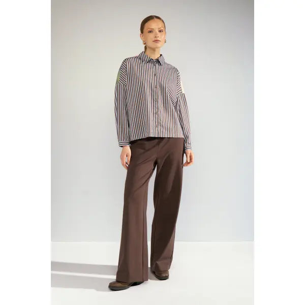 Numph Women's Long Sleeve Shirt Nuhighland Boxy - Calla Green