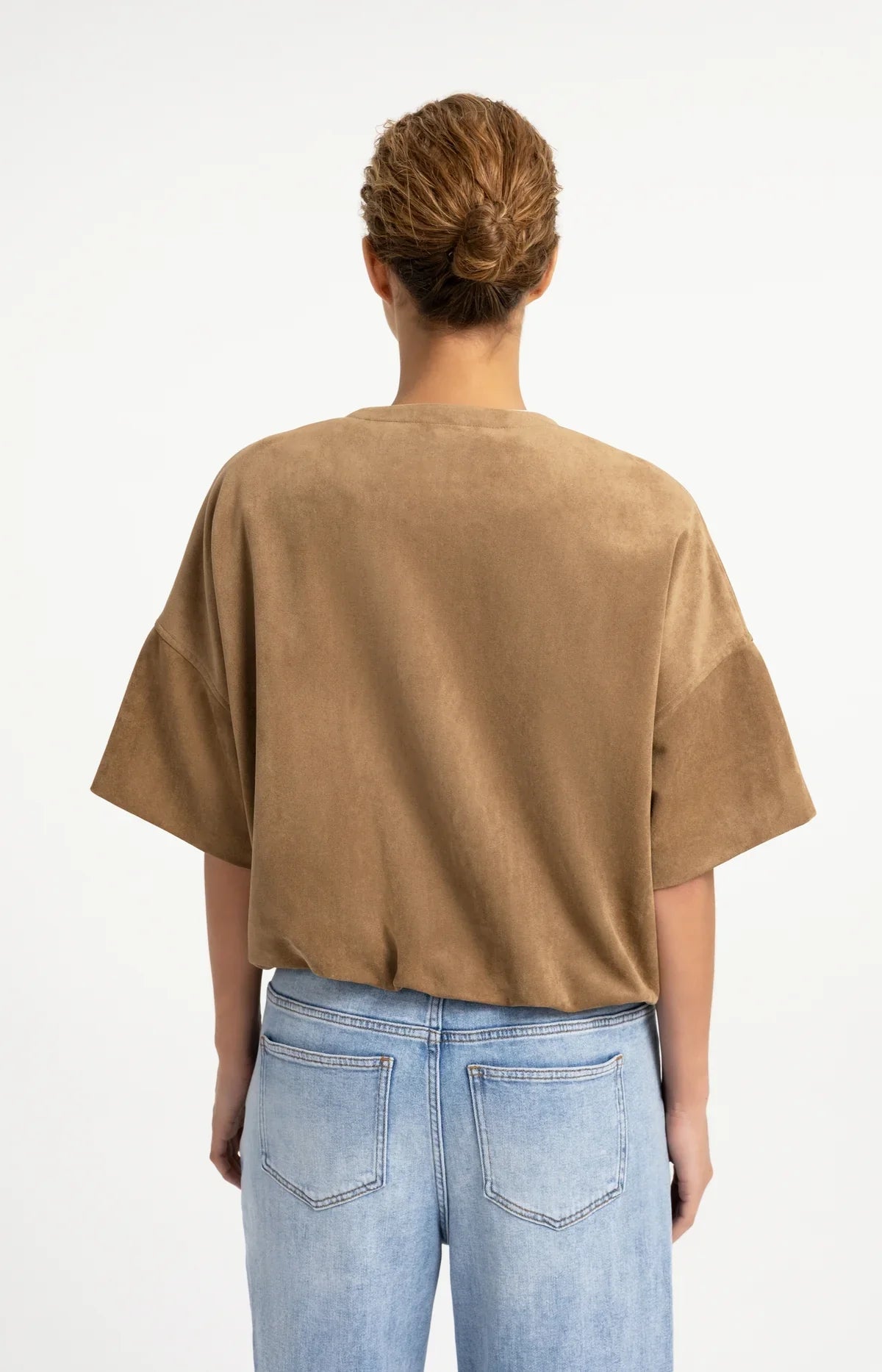Yaya veste Deudine oversize à manches courtes avec bas volanté
