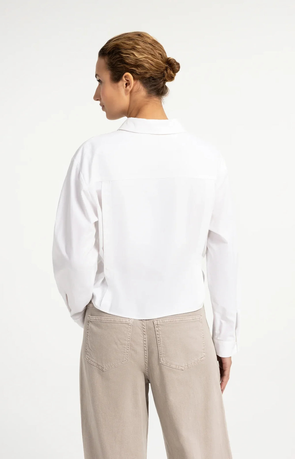 Yaya blouse en popeline avec détail boutonné