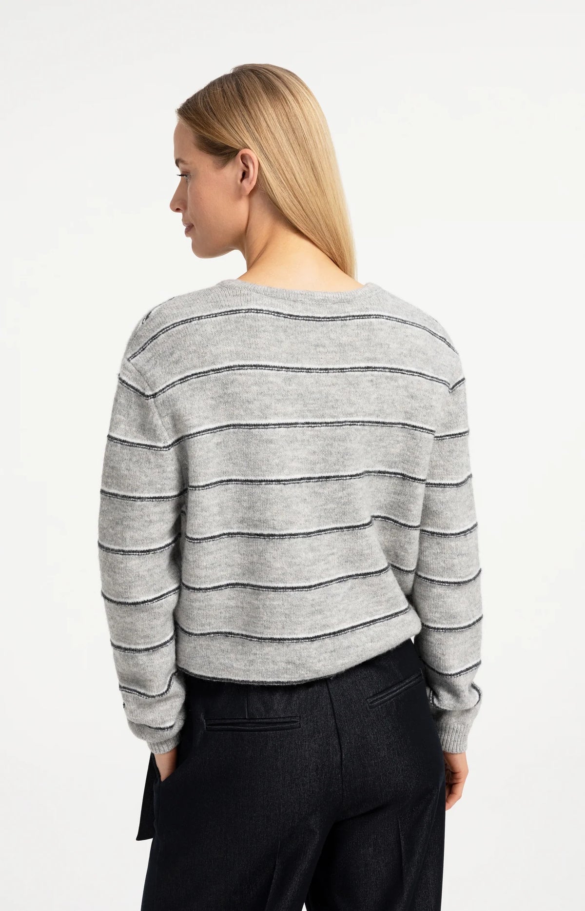 YAYA Knitted striped cardigan long sleeve