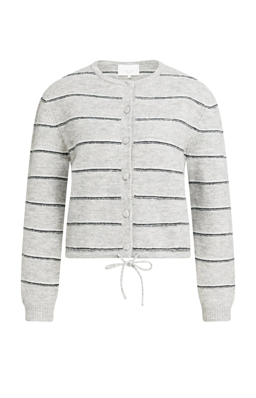 YAYA Cardigan rayé en maille à manches longues