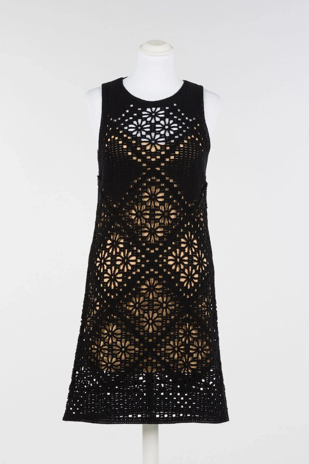Robe courte à fleurs en crochet Twinset