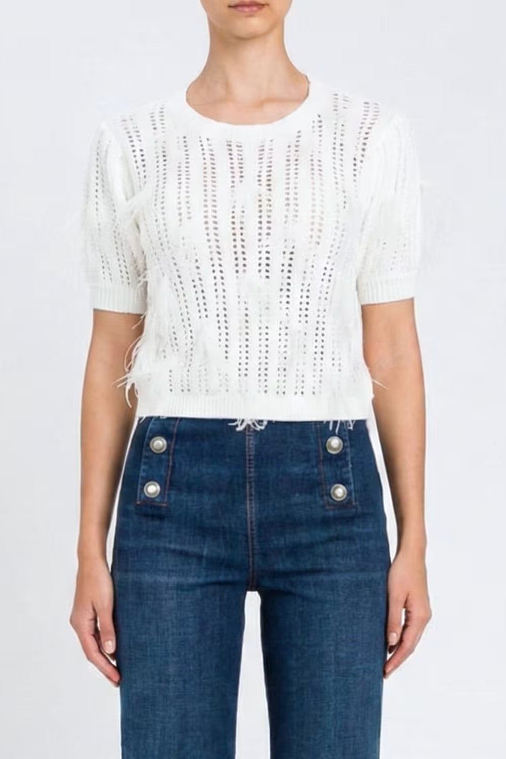 Twinset Knitted Faux Feather Sweater