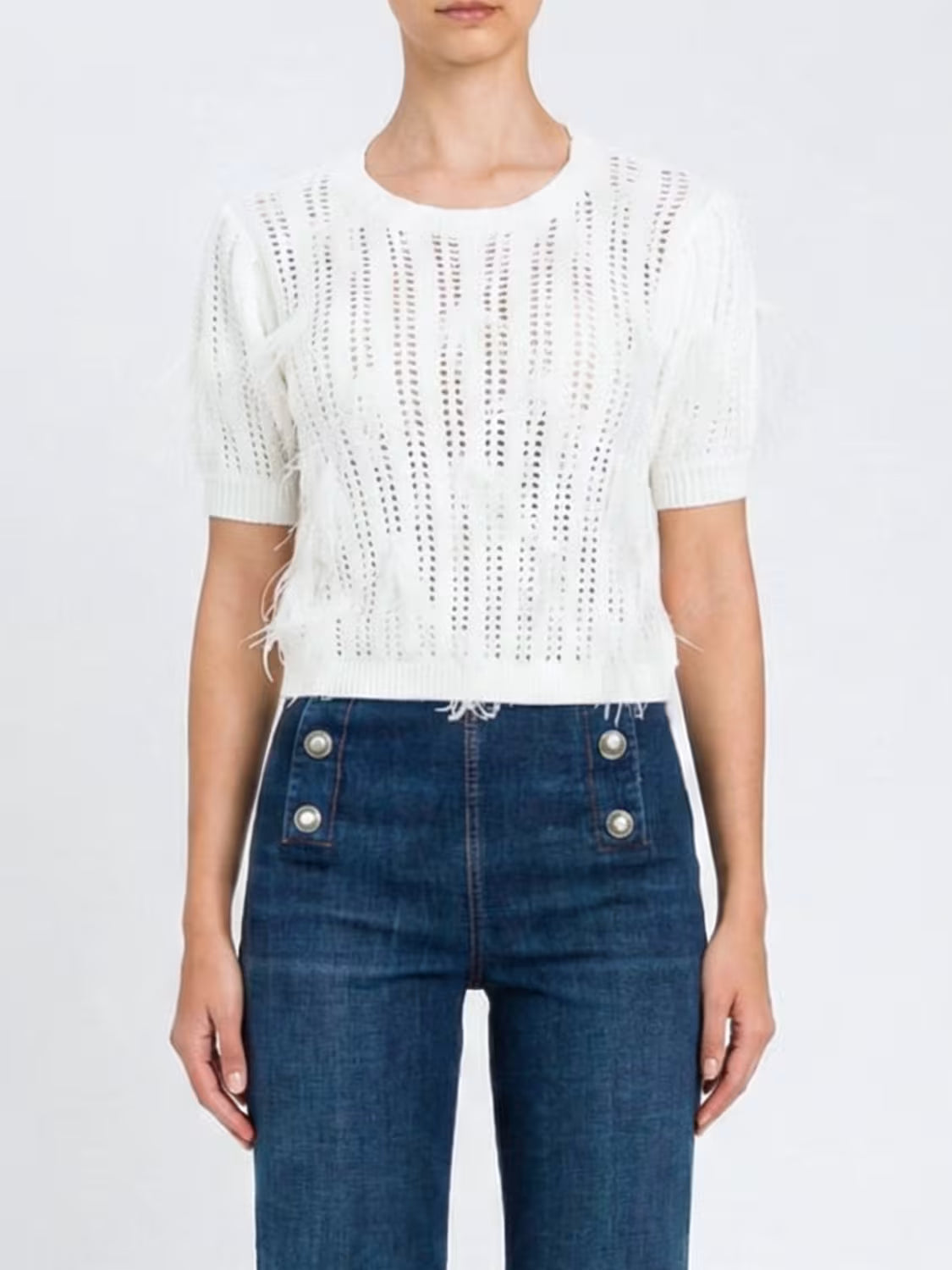 Twinset Knitted Faux Feather Sweater