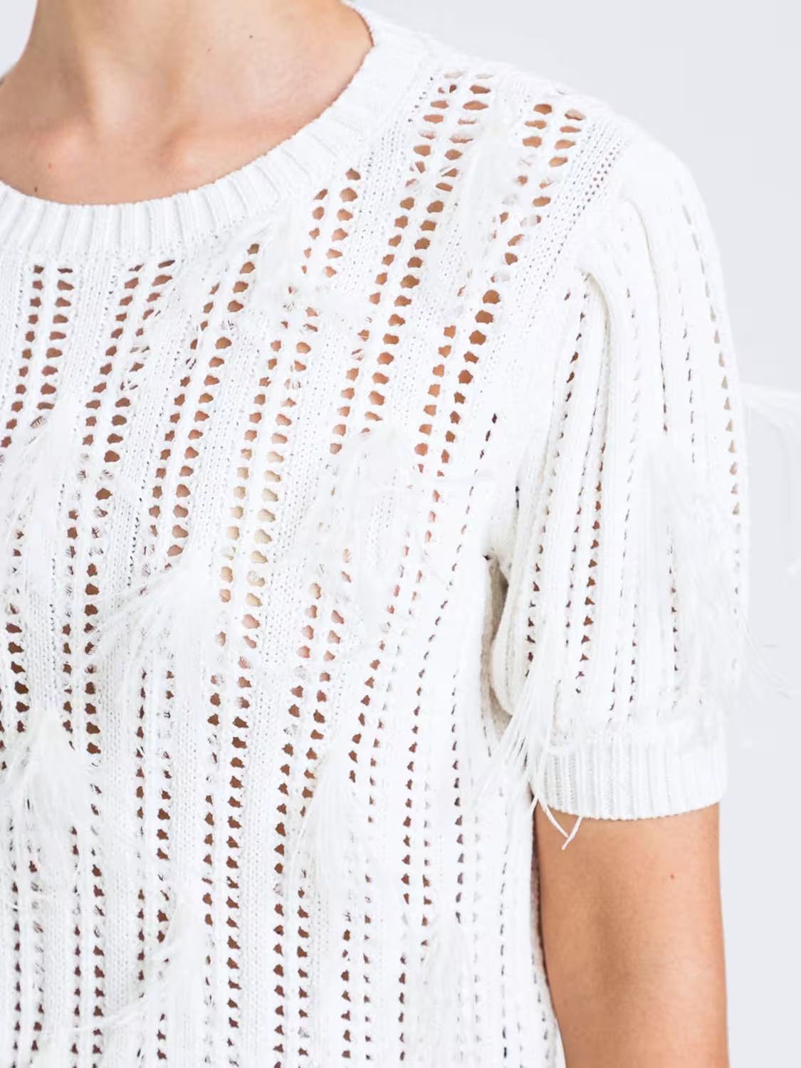 Twinset Knitted Faux Feather Sweater