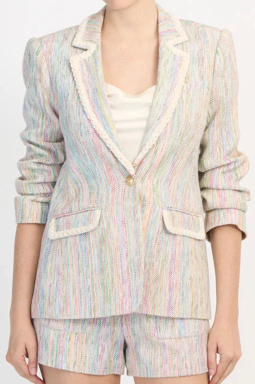 Cinq A Sept Prism Tweed Khloe Blazer Multi