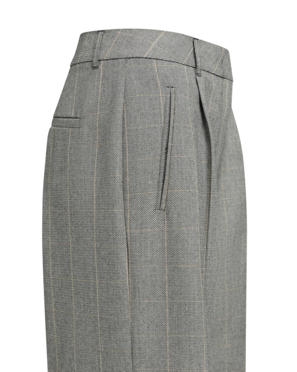 YAYA Pantalon tissé à jambes larges avec plis - HoleBlack Dessin